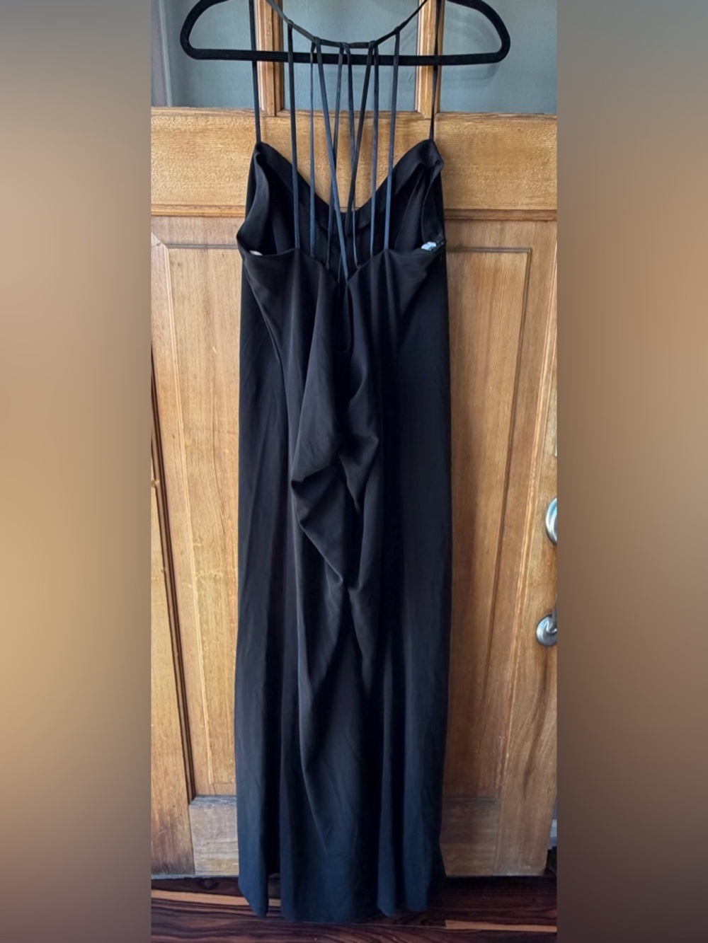 David’s Bridal Black Maxi Dress with Strappy Back - Picture 3 of 7